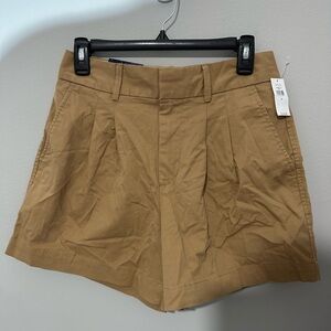 Tan Pleated Shorts